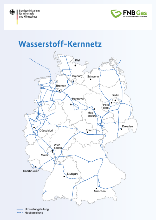 Entwurf für das Wasserstoff-Kernnetz 14.11.2023 © FNB Gas e.V.